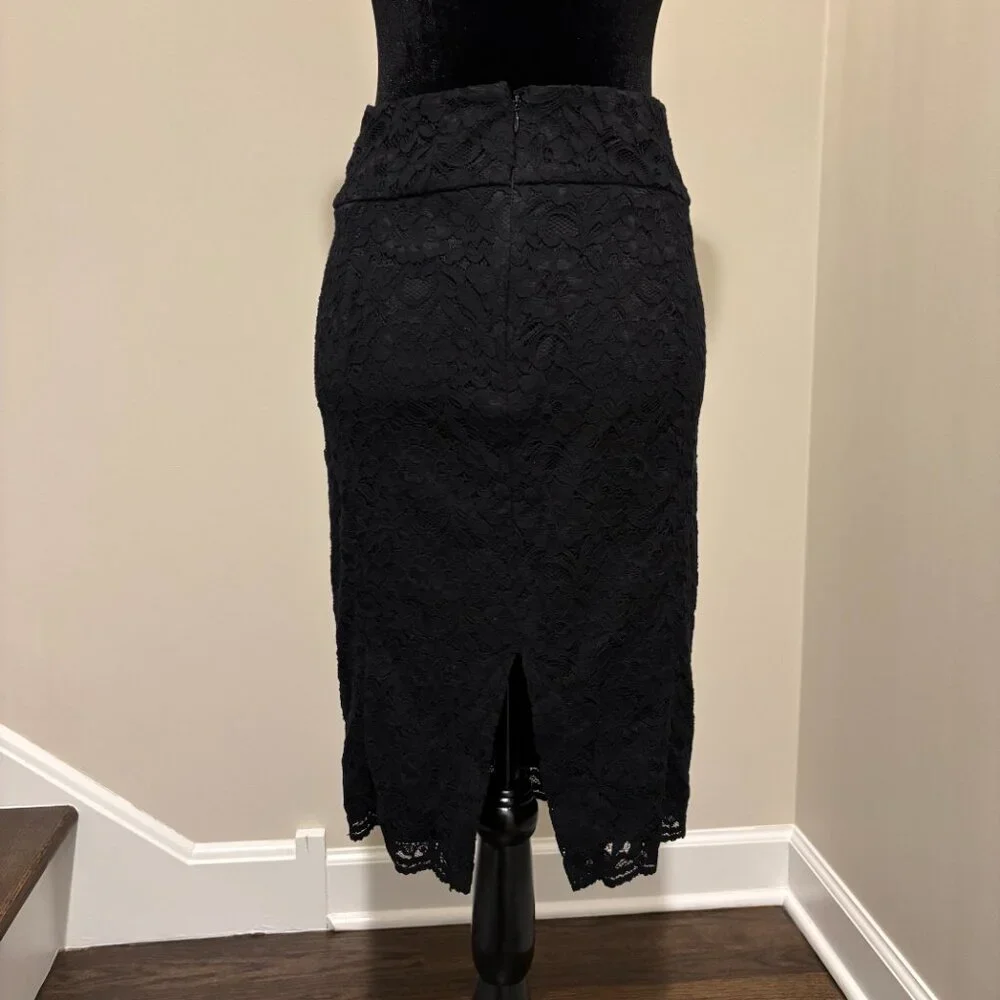 EXPRESS | Black Lace Pencil Skirt | Size 4 - Picture 4 of 8